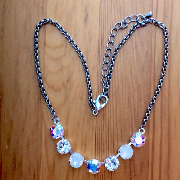 White Opal + AB Crystal Necklace - Picture 15 of 15